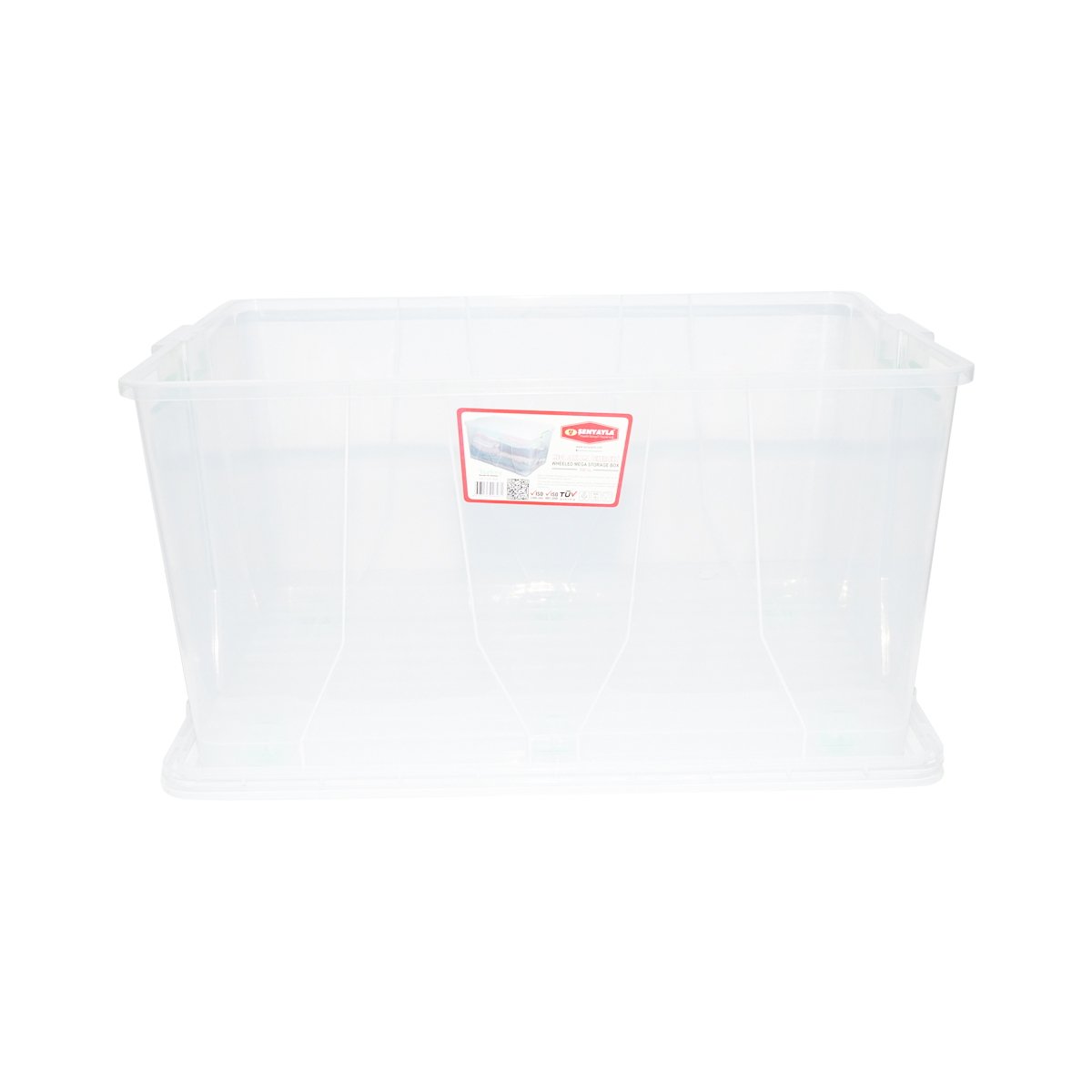 Cutie depozitare 120L cu capac si roti din plastic transparenta 800x515x420mm